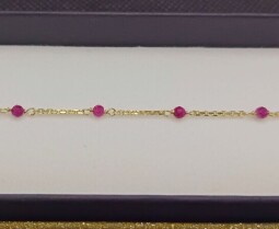 Zlatý náramek s přírodními kamínky